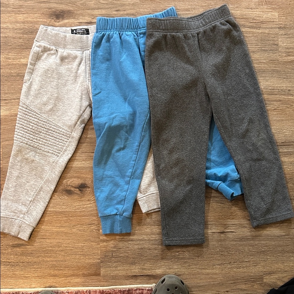 Unbranded Kids Blue, Gray & Tan Jogger Pants - Pack of 3